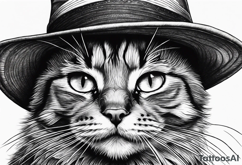 Cat in hat tattoo idea