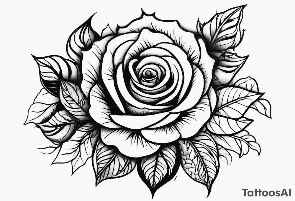 Arm, rose, thorns tattoo idea