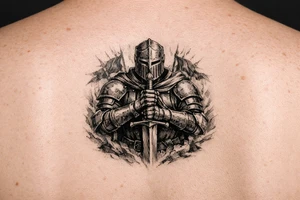 a knight who wields a sword. tattoo idea