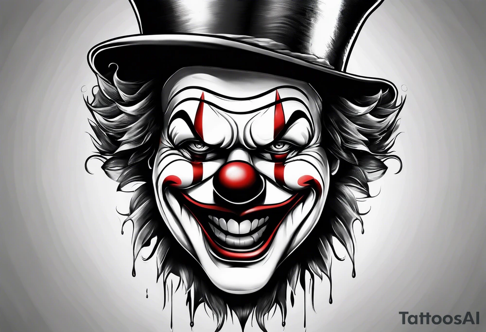 clown crying tattoo idea