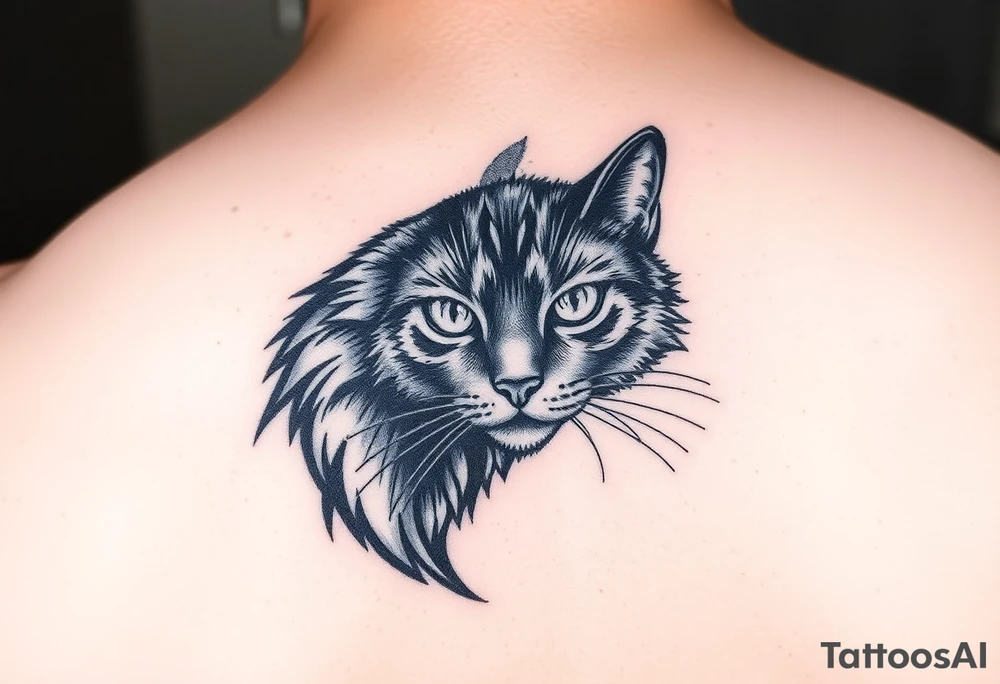 black cat tattoo idea