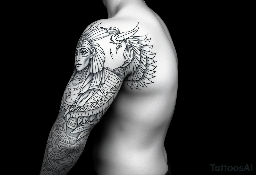 Egyptian theme . Add more elements tattoo idea