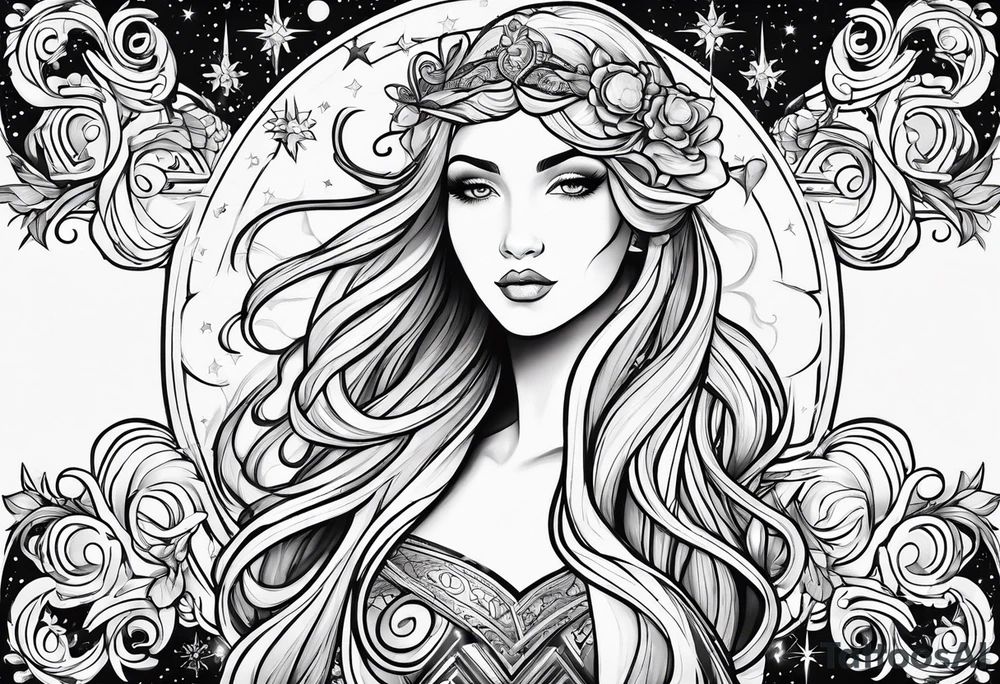 Virgo, ruling planet and element tattoo idea