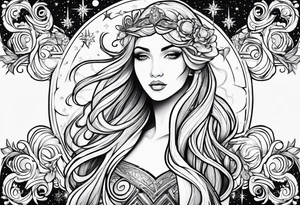 Virgo, ruling planet and element tattoo idea