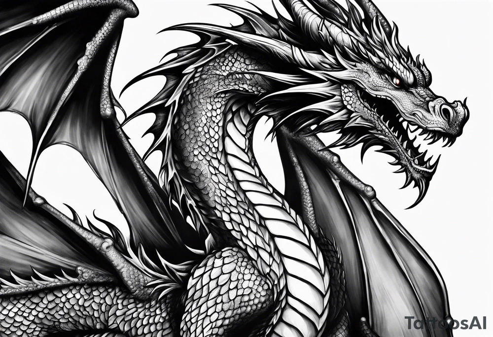 Fire breathing dragon tattoo idea