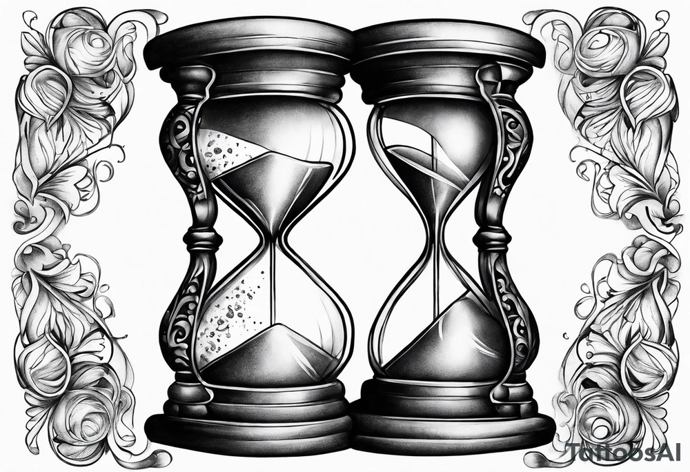 Hourglass with smoke tattoo idea