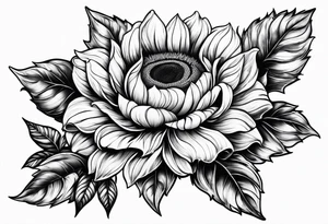 sunflower  rose tattoo idea