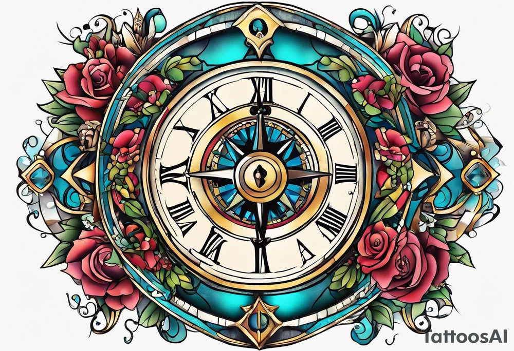 Compass dreams Alice wonderland tattoo idea