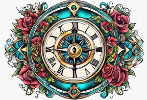 Compass dreams Alice wonderland tattoo idea