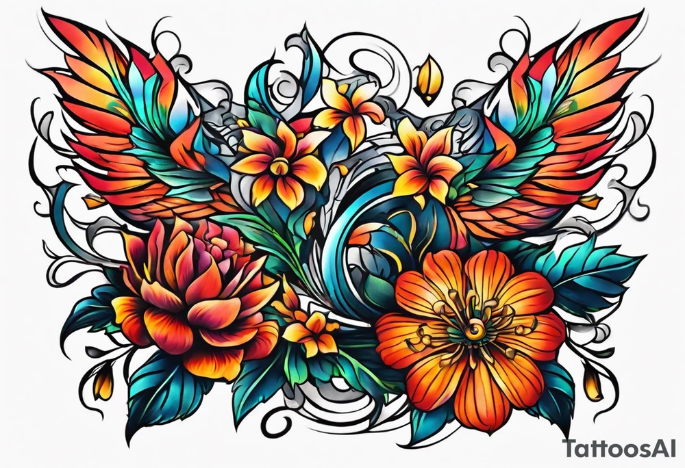 Flower chest piece tattoo idea