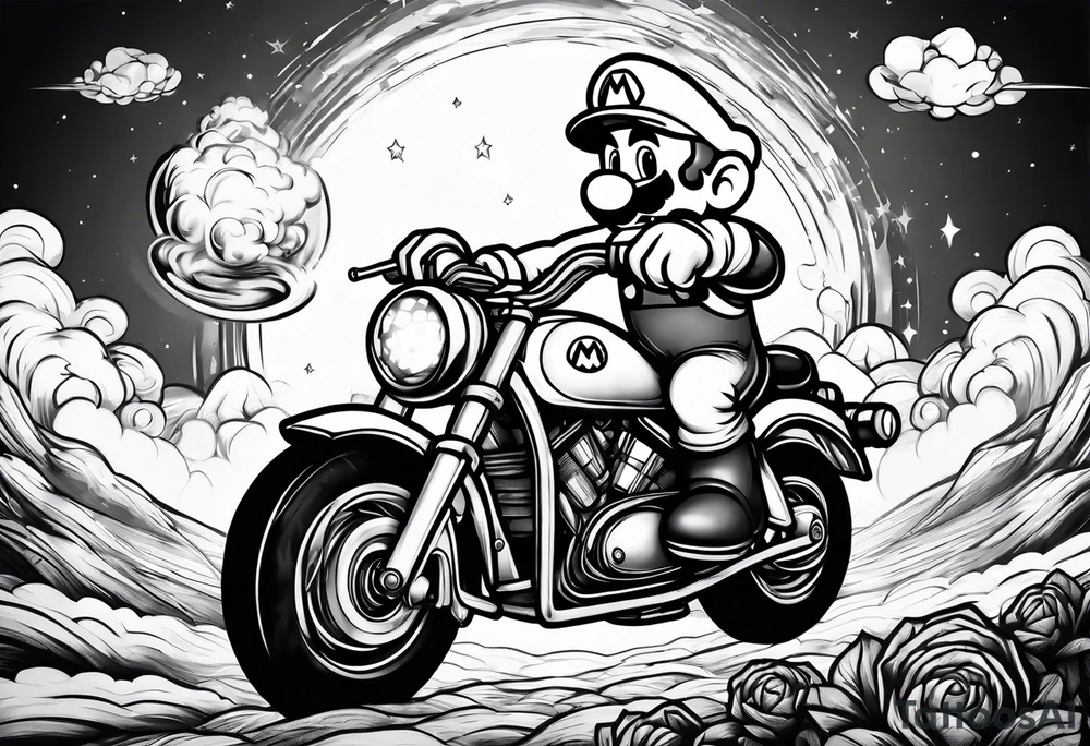 Mario riding nuke tattoo idea