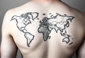 weathered world map ideas tattoo idea