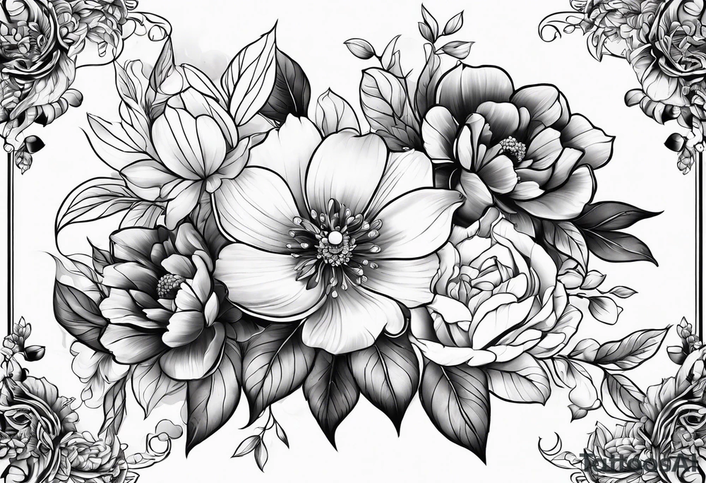 Flowers and plants tattoo idea