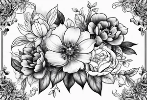 Flowers and plants tattoo idea