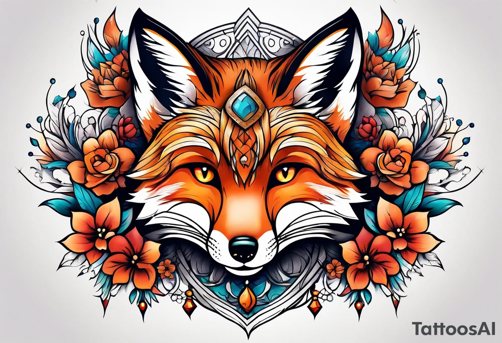 animal fox tattoo idea
