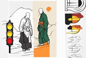 Zen Monk and a Traffic-light tattoo idea