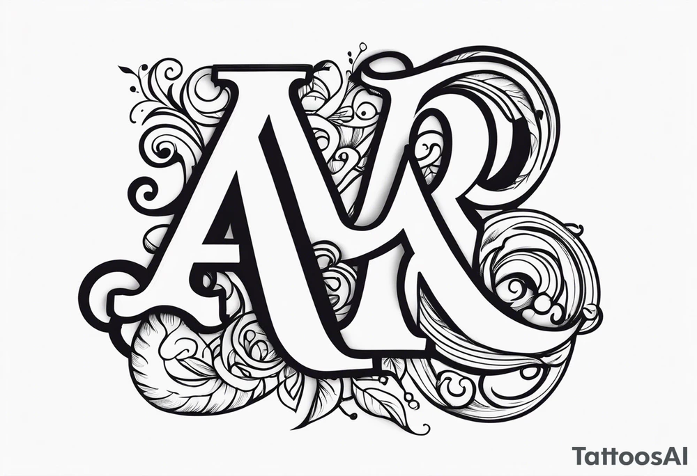 the letters A and R together tattoo idea