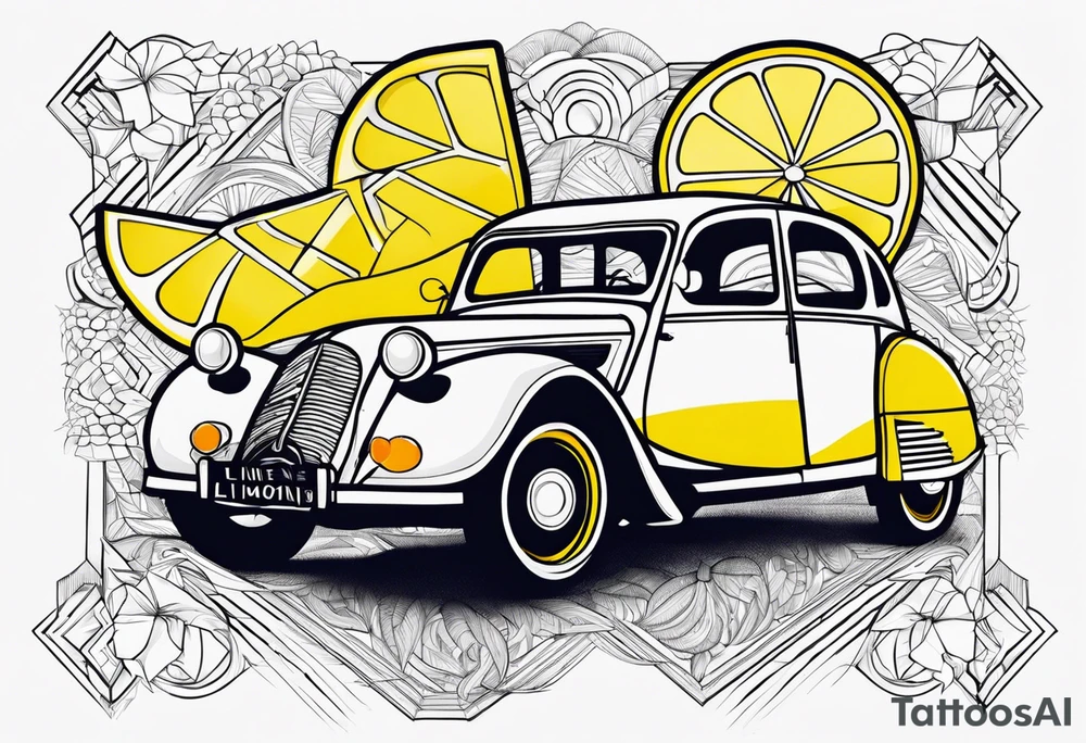 Het woord "limone" met de o een citroen tattoo idea