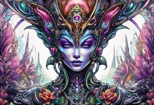 alien planet beautiful tattoo idea