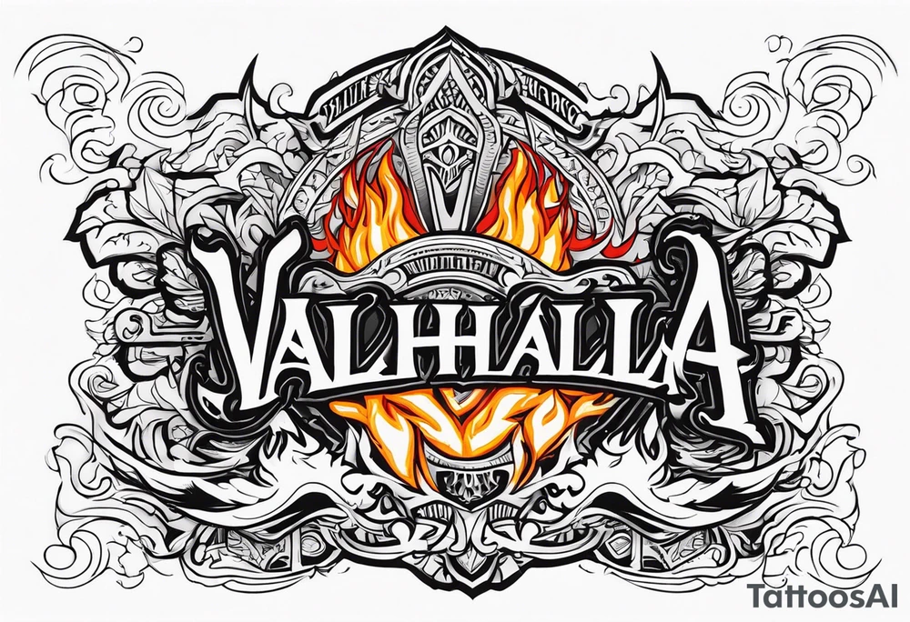 Valhalla on fire tattoo idea