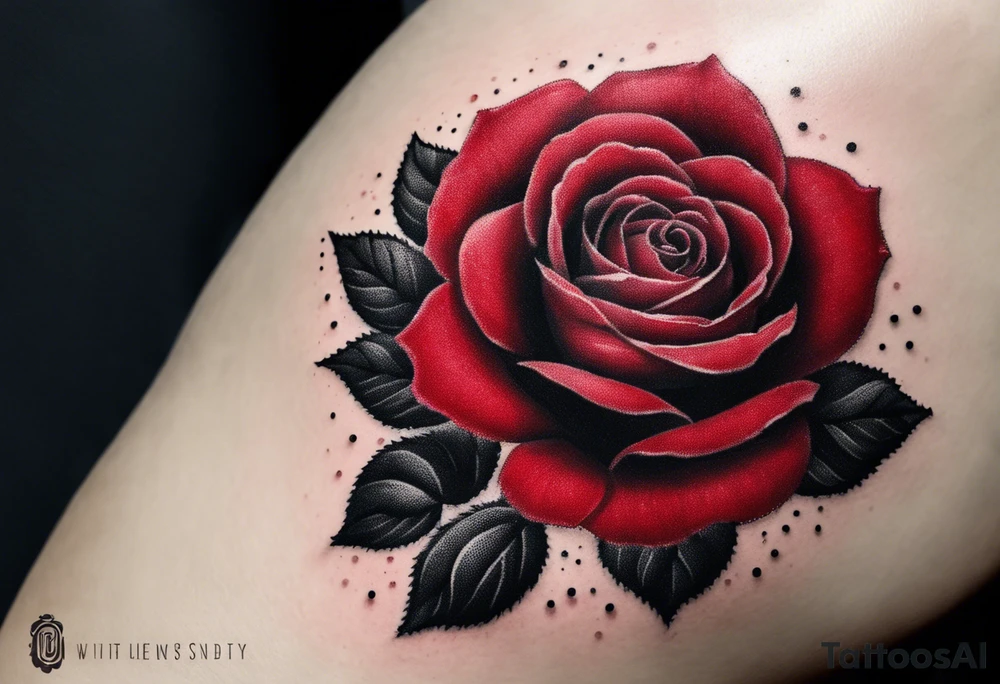 single red rose, black background tattoo idea