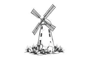 a city of Pointe claire windmill tattoo idea