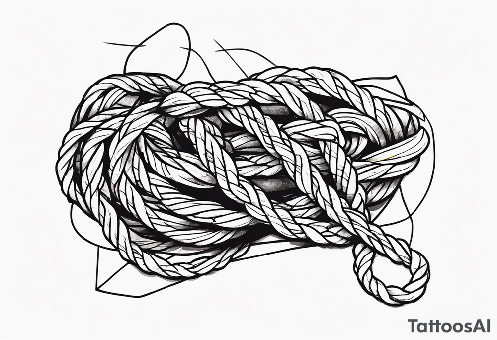 Rope wrapped and broken tattoo idea
