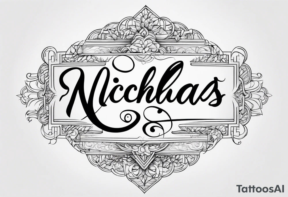 Nicholas written in cursive tattoo idea