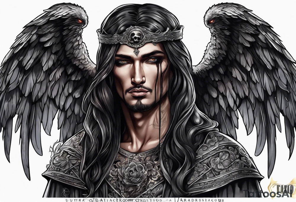 portrait of the biblical angel of death tattoo idea