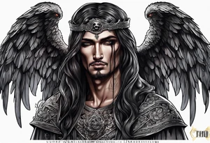 portrait of the biblical angel of death tattoo idea