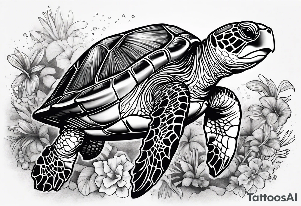 Hawaiian sea turtles tattoo idea