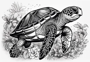 Hawaiian sea turtles tattoo idea