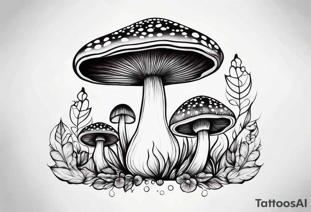 Charming Mushroom tattoo idea