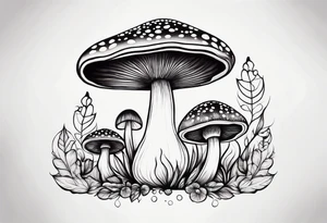 Charming Mushroom tattoo idea