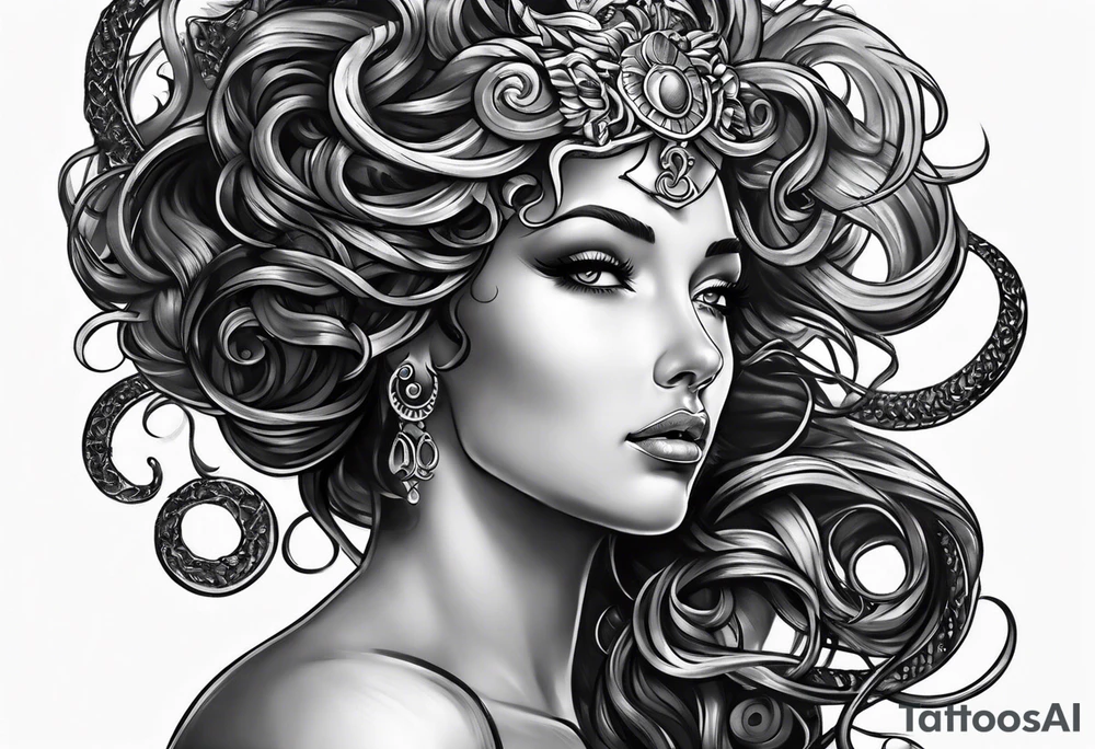 Medusa profile tattoo idea