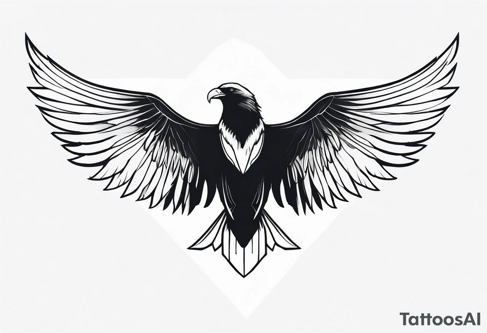 condor wings spread across shoulders tattoo idea