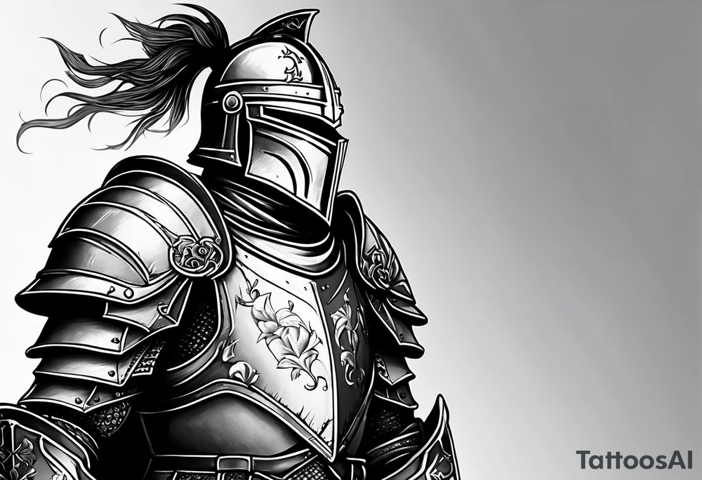 knight with heavy armor with initials RJL on chest tattoo idea knight with heavy armor with initials RJL on chest tattoo idea