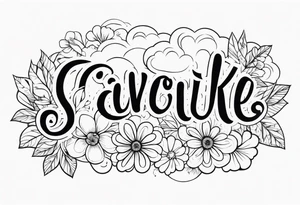 floral clouds vignette tattoo idea