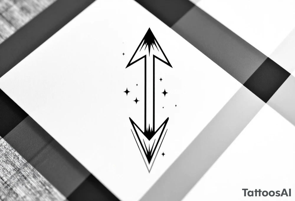 one  arrow  that look down tattoo idea
