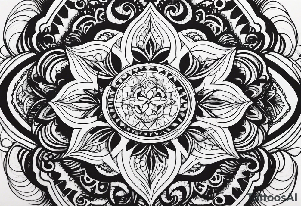 a half-sleeve black and white tattoo idea that incorporates mental health awareness, a passion for EDM music, a first responder past, and keeping a positive mindset. I want everything designed into each other thing tattoo idea