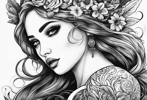 Russian mermaid creepy tattoo idea