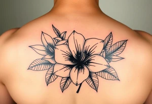 Beautiful cohesive mixture of the following: sampugita flower, anahaw (Livistona rotundifolia), ylang ylang tattoo idea