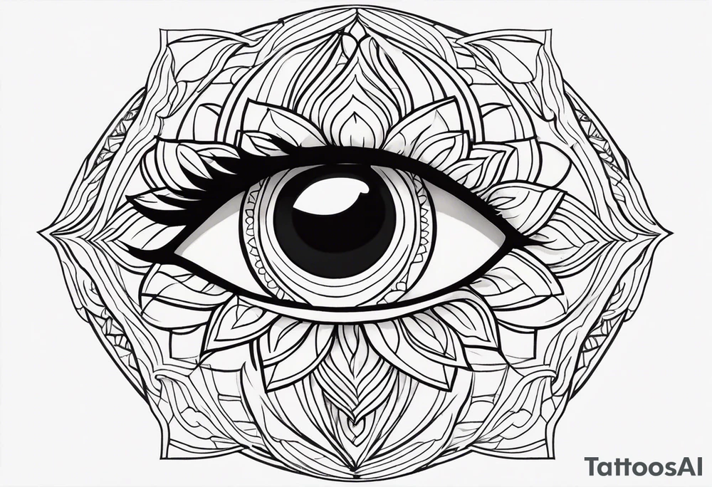 woman's eye with spiritual mandala iris tattoo idea
