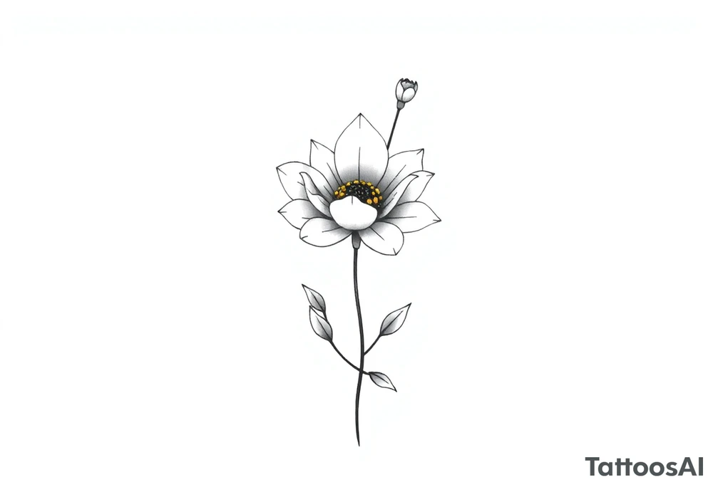 A minimalist flower tattoo that represents a shattered and betrayed gemini woman who fought hard throughout this year. tattoo idea