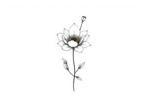 A minimalist flower tattoo that represents a shattered and betrayed gemini woman who fought hard throughout this year. tattoo idea