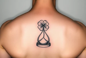 4 leaf clover growing in a hourglass tattoo idea