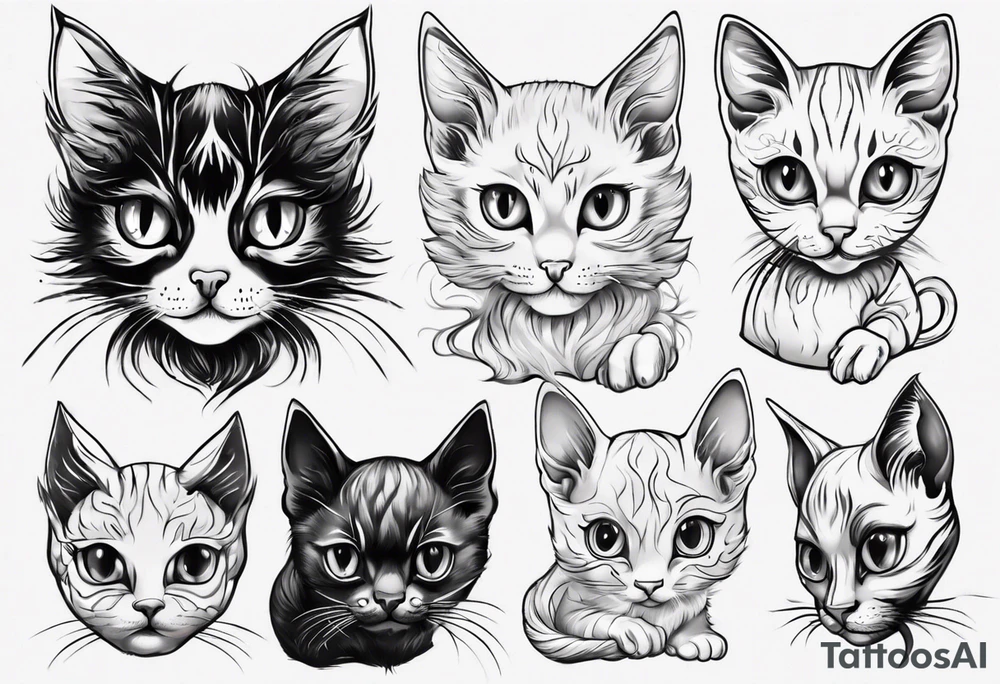 a kitten with cute eyes tattoo idea