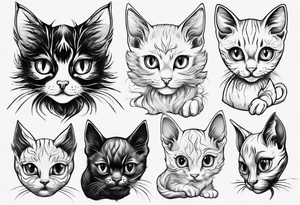 a kitten with cute eyes tattoo idea