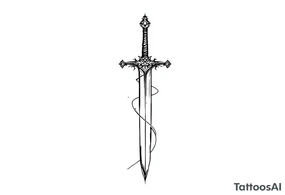 Relentless, sword, Christian, family, happiness tattoo idea