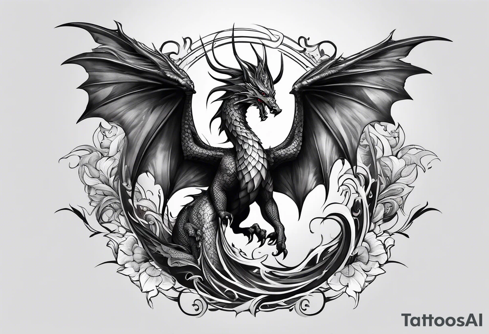 Drachen schwanz oben tattoo idea